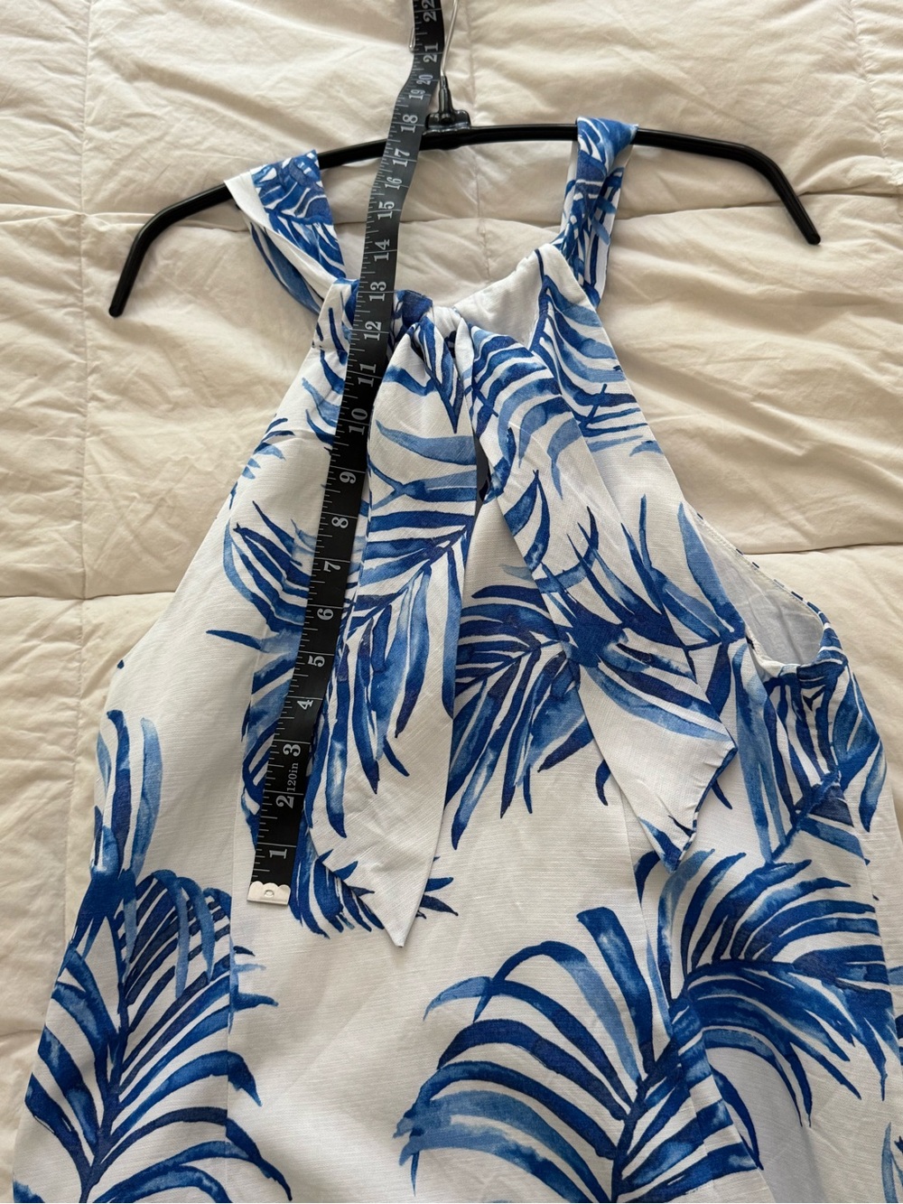Tommy Bahama White Dress with Blue Palm Motif - Picture 12 of 12